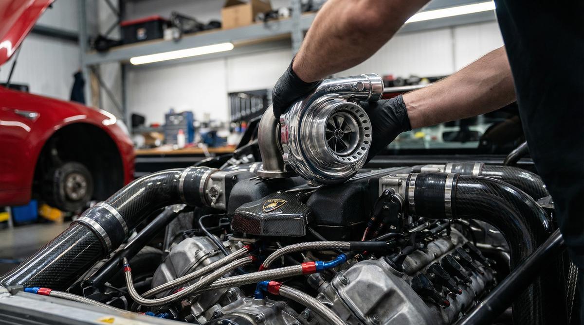 青柠视频汽车改装视频-V12引擎涡轮增压改装